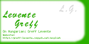 levente greff business card